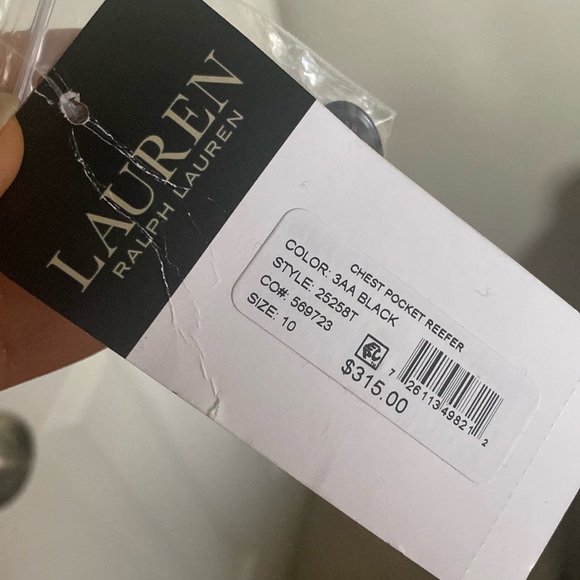 NWT Lauren Ralph Lauren Single Breasted Wool Blend Reefer Coat in Black size 10 - Picture 7 of 17